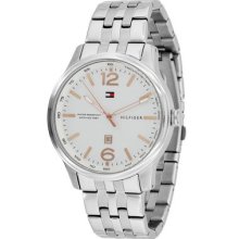 1710313 Tommy Hilfiger Men Silver Dial Stainless Tachymeter Watch