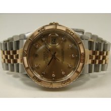 18kt Gold/ss Rolex Thunderbird Ref16263 Watch With Factory Diamond Dial