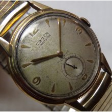 1940' Gruen Swiss Men's Automatic Hidden Crown Watch w/ Gold Bracelet