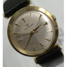 1950' Wittnauer Men Swiss Made 10K Gold Tri-Color Dial Watch