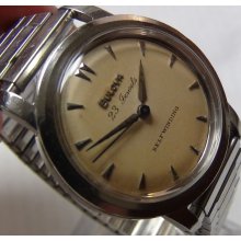 1957 Bulova Men's Silver 23Jwl Automatic Hidden Crown Watch w/ Bracelet