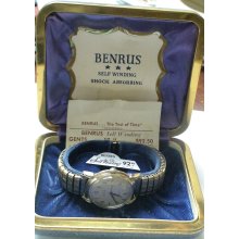 1960' Benrus Men's 14K Gold Swiss Automatic 17Jwl Watch w/ Original Box