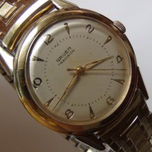 1960' Gruen Men's Swiss Gold 17Jwl Watch w/ Speidel Gold Bracelet