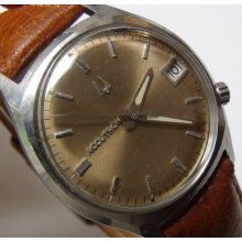 1967 Bulova Accutron Men's Calendar 2181 Silver Watch w/ Strap