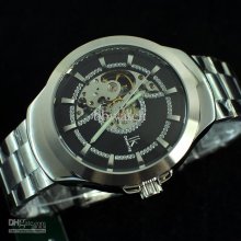 1pcs Mans Casual Wrist Watch Siliver Stainless Steel Bracelet Luxury