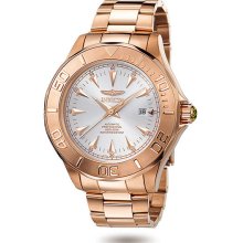 23K Rose Gold Stainless Steel Signature Ocean Ghost Silver Dial Automatic