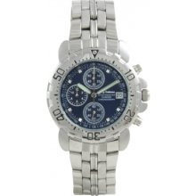 241269DM-BL Krug Baumen Blue Sportsmaster Diamond Mens Chronograph Wat...