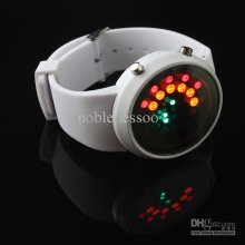 25pcs Magic Mirror Led Circle Digital White Black Sports Men Fashion