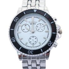 3 Color Luxury Dial Clock Silver Men Quartz Wristwatch Gift Sn23