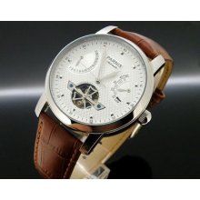 43mm Parnis White Texture Dial Dial St 2505 Automatic Movement Mens Watch P294