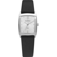 691SSLS Skagen Ladies Black White Steel Watch