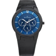 856xlbln Blue Matte Dial Multifunction =skagen Denmark Mens Steel Watch (bnib)