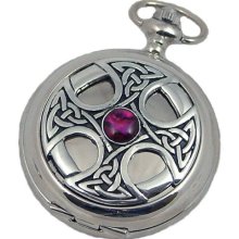 A E Williams 4807 Celtic Mens Quartz Pocket Watch With Chain