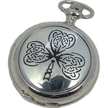 A E Williams 4815Sk Shamrock Mens Mechanical Pocket Watch With Chain