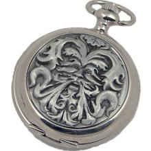 A E Williams 4817 Greenman Mens Quartz Pocket Watch With Chain