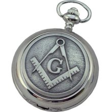 A E Williams 4844gsk Masonic Mens Mechanical Pocket Watch With Chain