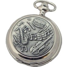 A E Williams 4857Sk 'Musical' Men's Mechanical Pocket Watch With Chain