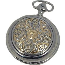 A E Williams 4955Ttsk Celtic Mens Mechanical Pocket Watch With Chain