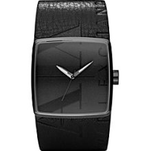 A|x Armani Exchange Ax6002 Mens Black Leather Logo Watch