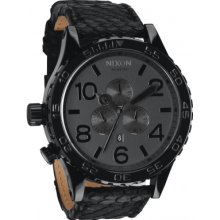 A124-1848 Nixon Mens 51-30 Chrono Leather Black Watch