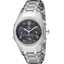 Accurist Grand Complication Men's Quartz Watch With Black Dial Chronograph Display And Silver Stainless Steel Bracelet Gmt102