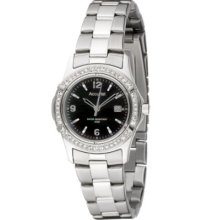 Accurist Women's Quartz Watch With Black Dial Analogue Display And Silver Stainless Steel Bracelet Lb1540b