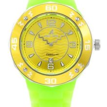 Adee Kaye Ak5567-l/gn/yl/yl Ladies Watch Two Tone/green/green