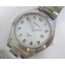 Adora Quartz Watch White Round Dial Runs And Keeps Time