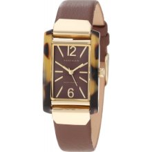 AK Anne Klein Women's AK-1146TOBN Gold-Tone Tortoise Brown Leather Watch