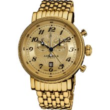 Akribos XXIV Men's Swiss Collection Stainless Steel Bracelet Chronograph Watch (Gold-tone)