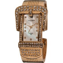 Akribos XXIV Women's Quartz Diamond Bangle Watch (Rose-tone)