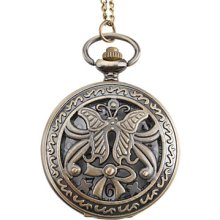 Alloy Women's Butterfly Analog Quartz Pocket Watch (Bronze)