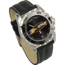 Anaheim Duck wrist watch : Anaheim Ducks Game Time Leather Watch - Black