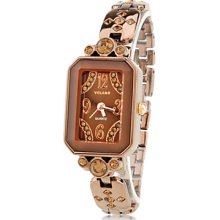 Analog Women's Alloy Quartz Bracelet Watch with Czekh Diamond (Brown)gz0001008