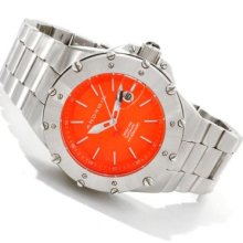 Android Divemaster Enforcer T100 Automatic Stainless Steel Bracelet Watch ORANGE