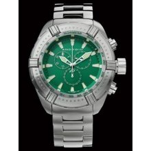 Android Mens Stratus Ad558bgr Quartz Chronograph Green Silver Bracelet Watch