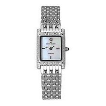 Anne Klein Women's 10-7875mpsv Mother Of Pearl Silvertone Diamond Accented Watch