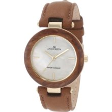 Anne Klein Women's 10/9852CMHY Gold-Tone Honey Brown Leather Strap