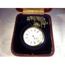 Antique pocket watch in original leather box LOOK