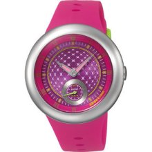 Appetime Womens Remix Stainless Watch - Pink Rubber Strap - Pink Dial