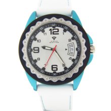 Aqua Master W334WBL Blue Steel Case Silver Dial Silicone Men's Watch