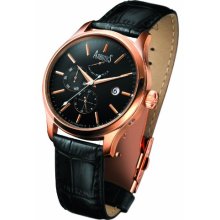 Arbutus Gents Automatic Black Leather Strap Watch Ar303rbb.12