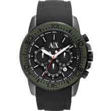 Armani Exchange AX1201 Black Silicone Strap Aluminum Case Men's Watch