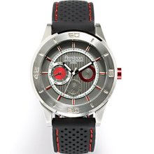 Armitron Men's Dark Gunmetal Dial Sport Watch, Black Silicone Strap