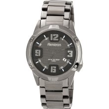 Armitron Mens Dark Silver-Tone Dress Watch