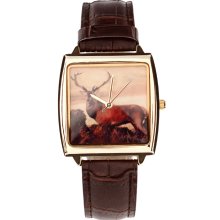 ASOS Leather Stag Watch Brown