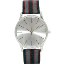 ASOS Watch with Stripe Canvas Strap Gray