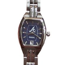 Atlanta Braves Fossil Watch womens ladies 3 hand analog with date