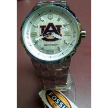 Auburn Tigers Fossil Men's Large Logo Three Hand Watch Li3097