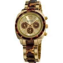 August Steiner Women's Resin Swiss Quartz Multifunction Bracelet Watch (Gold-tone)